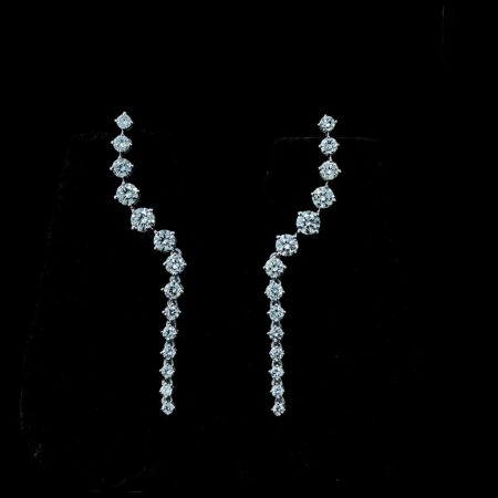KKER0036-Radiant Diamond Illusion Drop Earrings