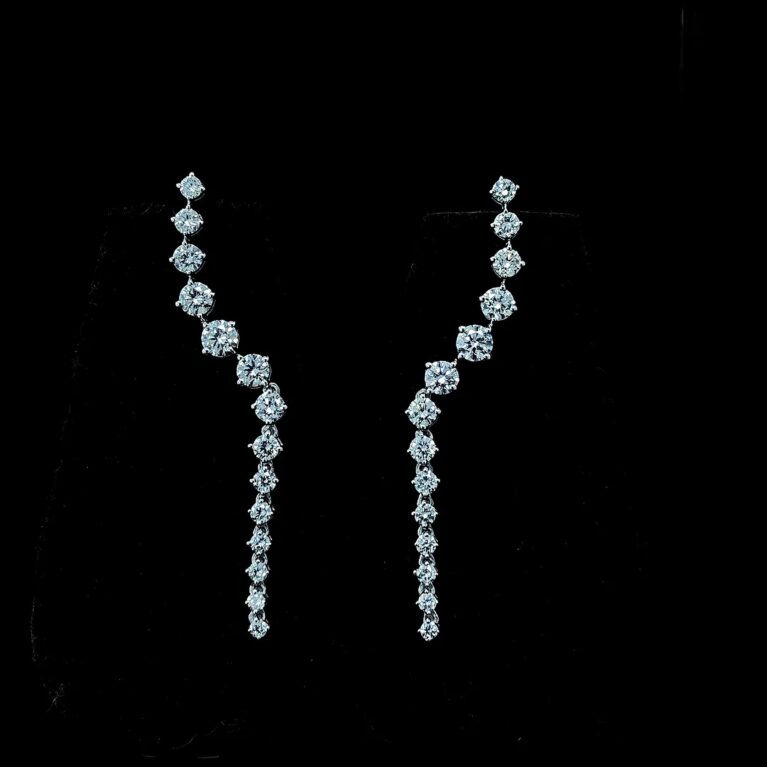 KKER0036-Radiant Diamond Illusion Drop Earrings