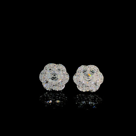KKER155-Celeste HexaBloom Diamond Studs
