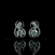 KKER249-Sleek Infinity Stud Earrings in White Gold