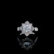 KKR178-Floral Fantasy: Diamond Halo Cocktail Ring with prong-set center stone