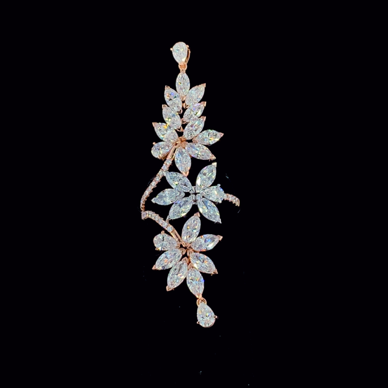 KKR269-Garden Glam: Marquise Diamond Vine Ring