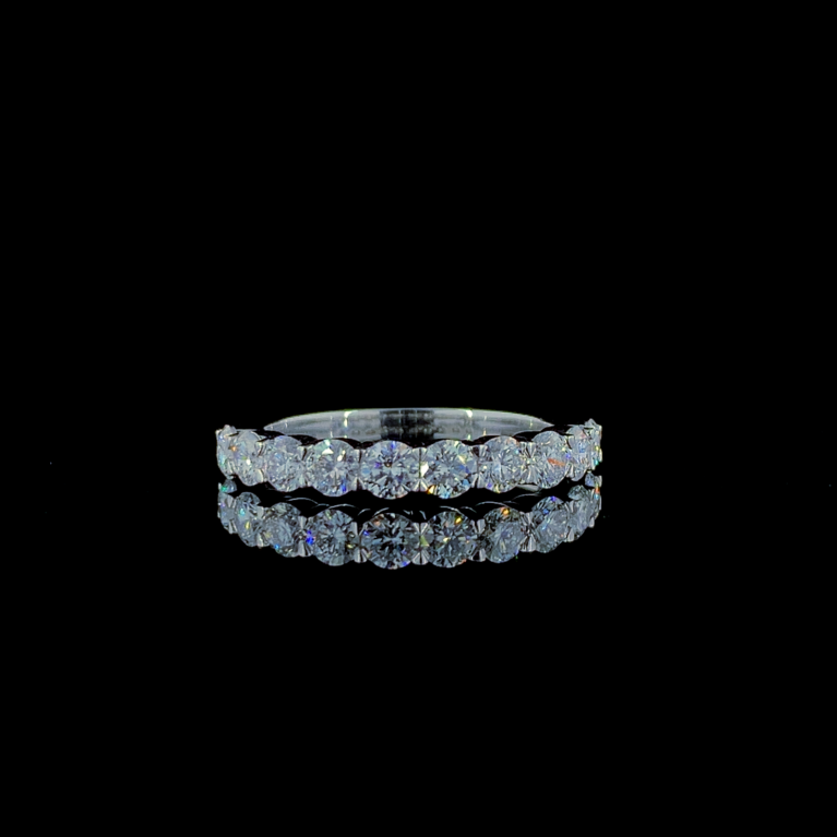KKR294-Brilliance Band: Double Row Diamond Eternity Ring