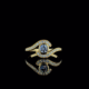 KKR307-Wave of Gold: Modern Diamond Swirl Ring