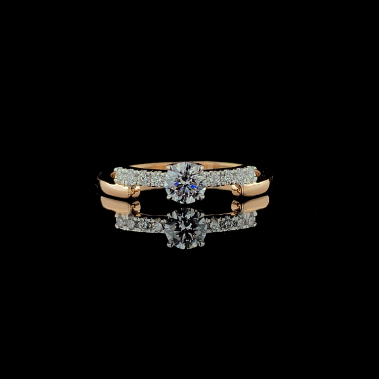 KKR330-Rose Sparkle: Classic Solitaire Diamond Ring