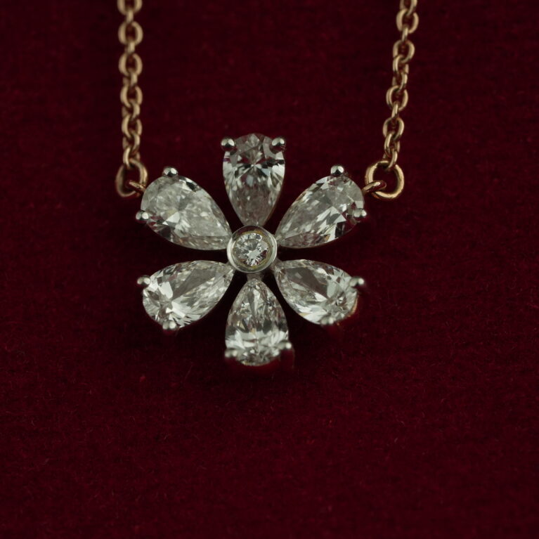KKNK021- The Bloom Diamond Pendant – A Floral Fantasy in Gold